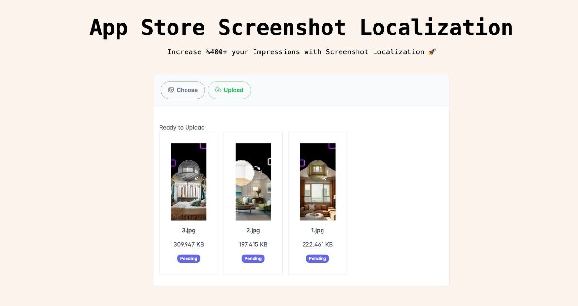 First Page for image localization tool