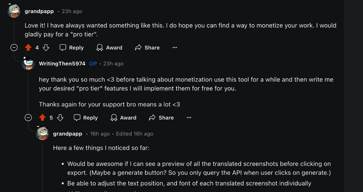 Interested people comments